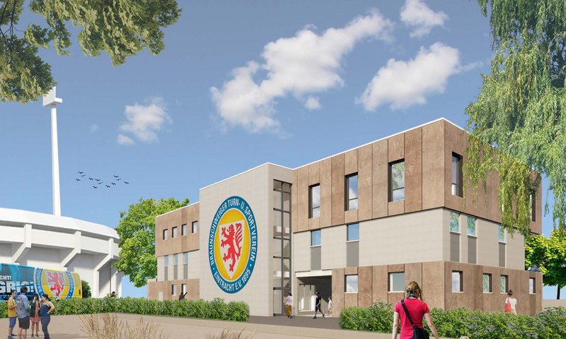 Visualisierung des geplanten neuen Tennisheims.